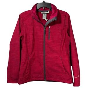 Free Country Jacket Red Soft Shell Full‎ Zip Wind/Water Resistant Sz M  EUC